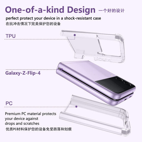 PC + TPU Transparent Protective Phone Case, For Samsung Galaxy Z Flip4, For Samsung Galaxy Z Fold4