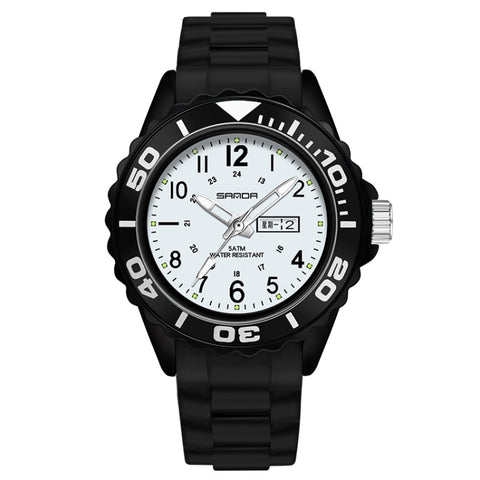 SANDA 1053 Womens TPU Strap Dual Display Waterproof Electronic Watch