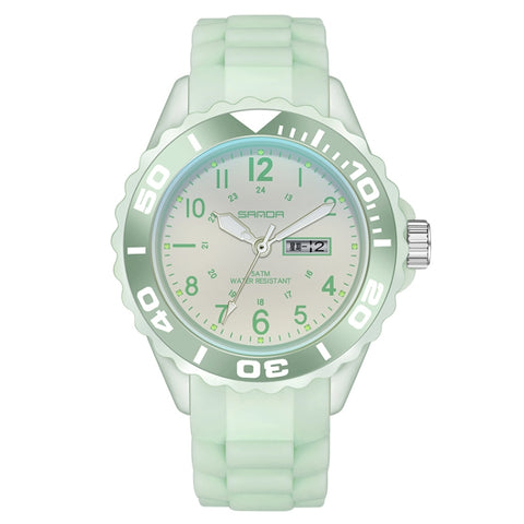 SANDA 1053 Womens TPU Strap Dual Display Waterproof Electronic Watch