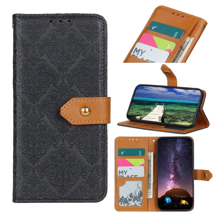 European Floral Embossed Leather Phone Case, For Samsung Galaxy M13 4G