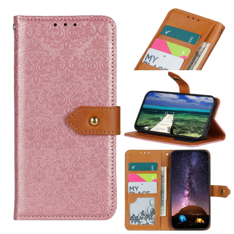 European Floral Embossed Leather Phone Case, For Samsung Galaxy M13 4G