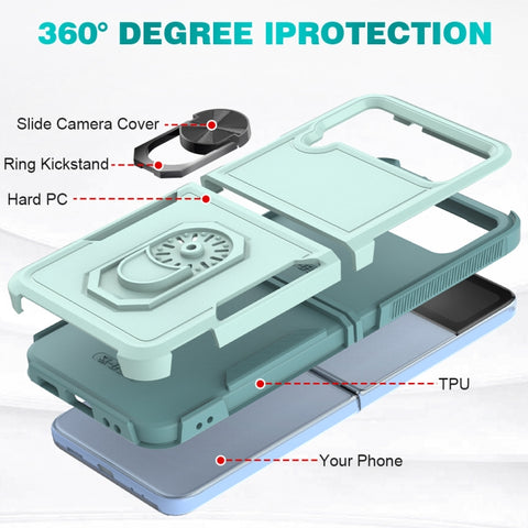 PC + TPU Phone Case with Ring Holder, For Samsung Galaxy Z Flip4