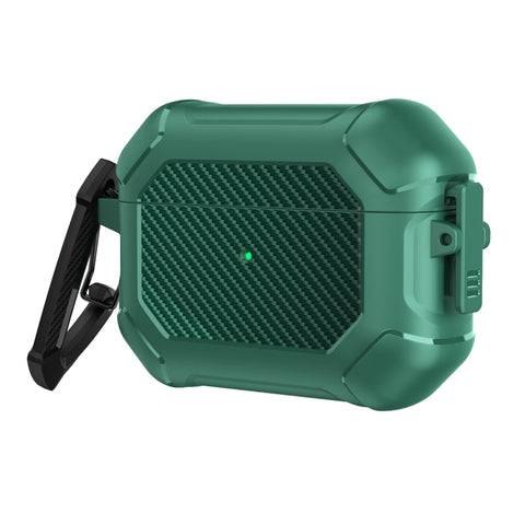 Carbon Brazing Dimension TPU+PC Headphone Protective Cover with Switch Lock & Carabiner, For AirPods Pro