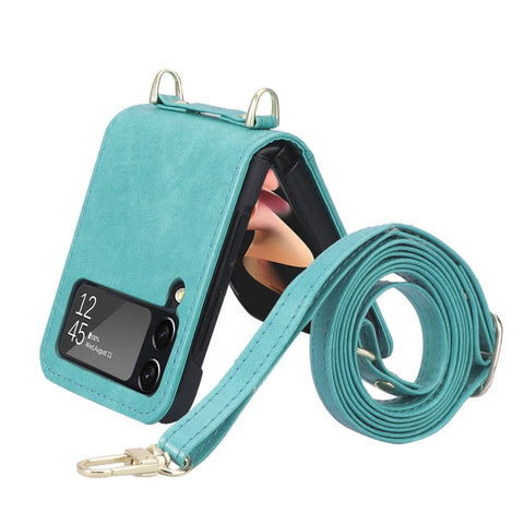 Lanyard Folding Leather Phone Case, For Samsung Galaxy Z Filp4 5G