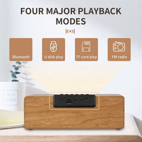 K1 Multifunctional Desktop Wooden Bluetooth Speaker Wireless Loudspeaker