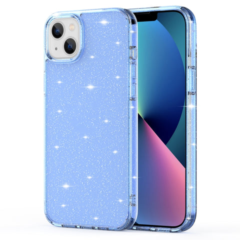Crystal Clear Glitter Airbag Phone Case, For iPhone 14, For iPhone 14 Plus, For iPhone 14 Pro, For iPhone 14 Pro Max