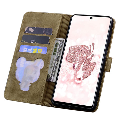Cartoon Sakura Cat Embossed Leather Phone Case, For Samsung Galaxy A71 4G