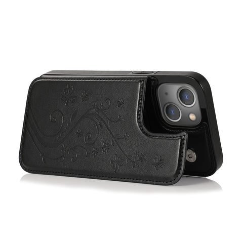Butterflies Flowers Double Buckle Case, For iPhone 14 Pro Max, For iPhone 14 Pro, For iPhone 14, For iPhone 14 Plus