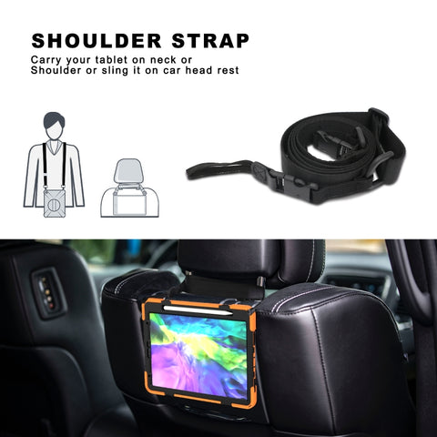 For iPad Pro 11 (2020) 360 Degree Rotation Silicone Protective Cover with Holder & Hand Strap & Long Strap & Pencil Slot, For iPad Air 2025 / 10.9 / Pro 11 2021 / 2020 / 2018