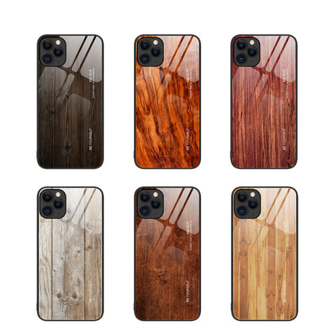 Wood Grain Glass Protective Case, For iPhone 11 Pro Max, For iPhone 13 Pro Max, For iPhone 13 Pro, For iPhone 13, For iPhone XR, For iPhone XS Max, For iPhone 11 Pro, For iPhone 14 Pro Max