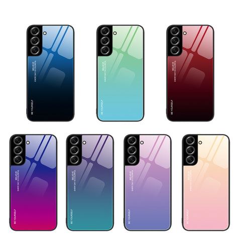 Gradient Color Glass Case, For Samsung Galaxy S22+ 5G