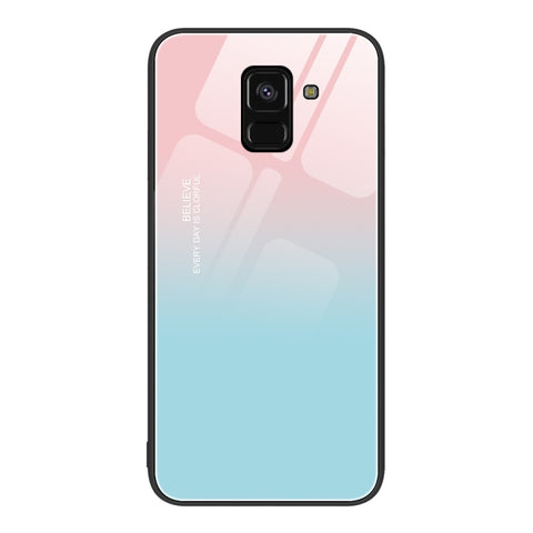 Colorful Painted Glass Phone Case, For Samsung Galaxy A7 2018, For Samsung Galaxy A8+ 2018, For Samsung Galaxy A12