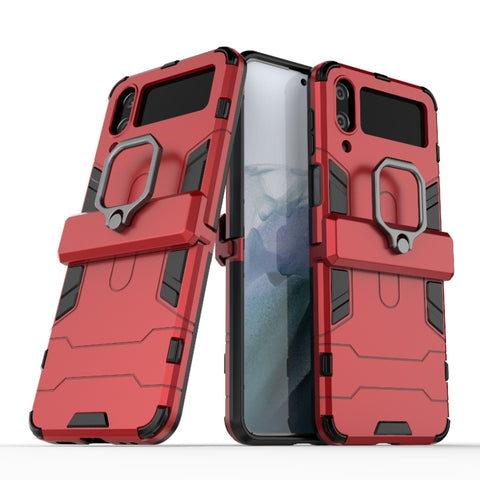 PC + TPU Shockproof Protective Phone Case with Magnetic Ring Holder, For Samsung Galaxy Z Flip4