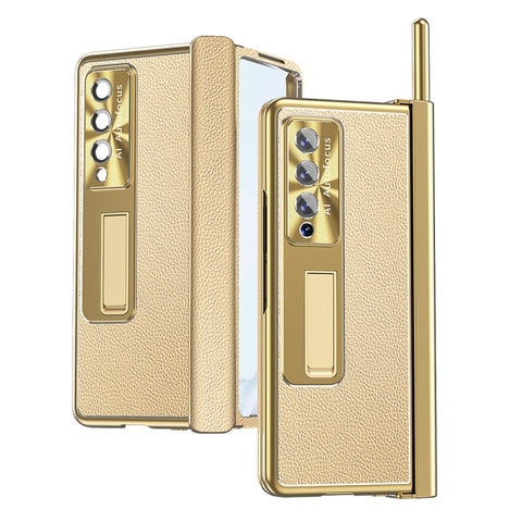 Litchi Pattern Magnetic Shell Film Integrated Shockproof Phone Case, For Samsung Galaxy Z Fold3 5G, For Samsung Galaxy Z Fold4