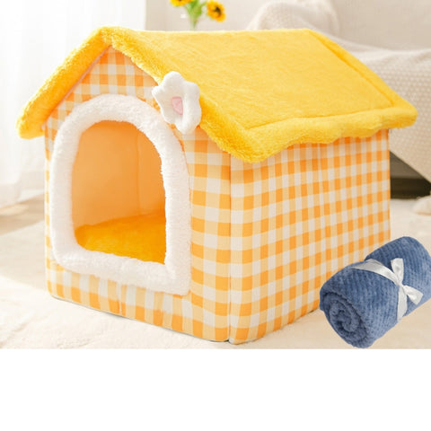 House Type Universal Removable and Washable Pet Dog Cat Bed Pet Supplies, S