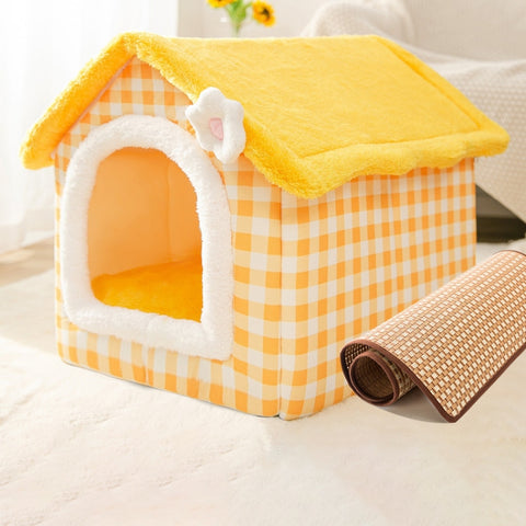 House Type Universal Removable and Washable Pet Dog Cat Bed Pet Supplies, S