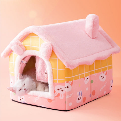 House Type Universal Removable and Washable Pet Dog Cat Bed Pet Supplies, M