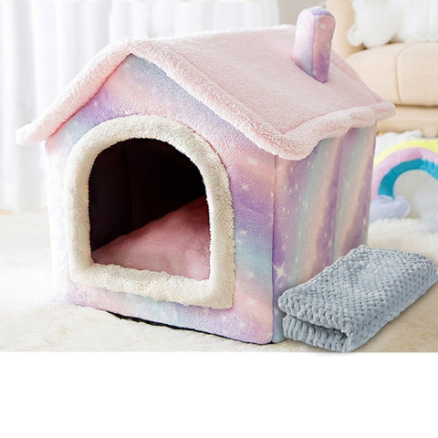 House Type Universal Removable and Washable Pet Dog Cat Bed Pet Supplies, M