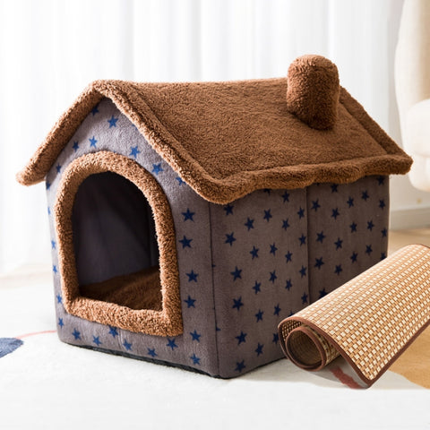 House Type Universal Removable and Washable Pet Dog Cat Bed Pet Supplies, M
