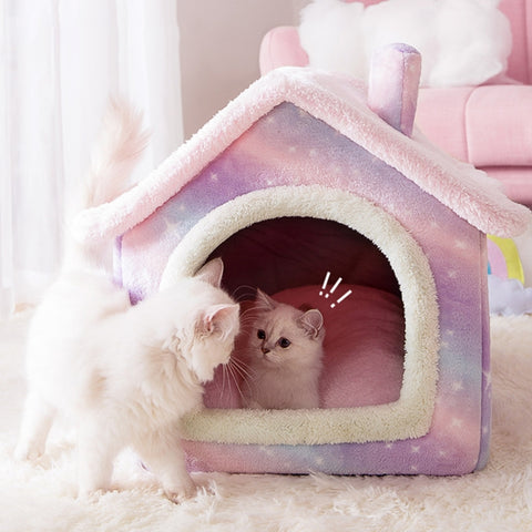House Type Universal Removable and Washable Pet Dog Cat Bed Pet Supplies, L