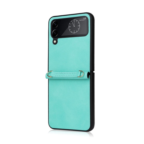 Lambskin Texture Leather Phone Case with Lanyard, For Samsung Galaxy Z Flip4