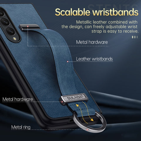 SULADA Cool Series PC + Leather Texture Skin Feel Shockproof Phone Case, For Samsung Galaxy Z Fold4, For Samsung Galaxy Z Flip4