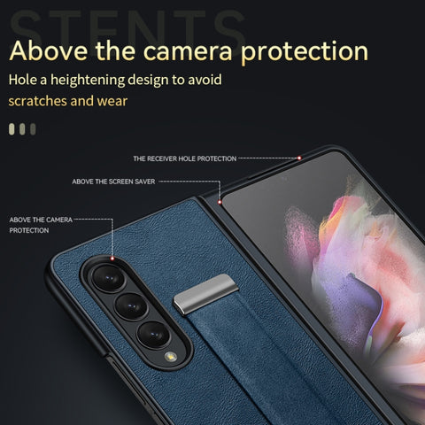 SULADA Cool Series PC + Leather Texture Skin Feel Shockproof Phone Case, For Samsung Galaxy Z Fold4, For Samsung Galaxy Z Flip4