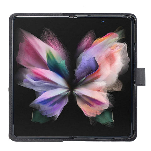 BF05 Magnetic Buckle Rhombus Texture Leather Phone Case, For Samsung Galaxy Z Fold4