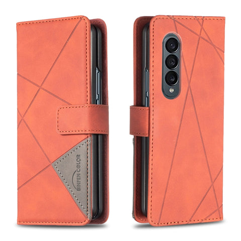 BF05 Magnetic Buckle Rhombus Texture Leather Phone Case, For Samsung Galaxy Z Fold4