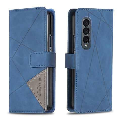 BF05 Magnetic Buckle Rhombus Texture Leather Phone Case, For Samsung Galaxy Z Fold4