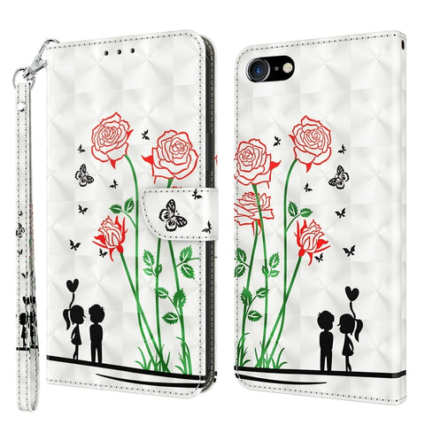 3D Painted Leather Phone Case, For iPhone SE 2022 / SE 2020 / 8 / 7, For iPhone XR, For iPhone 8 Plus / 7 Plus