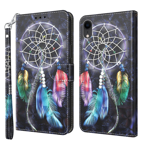 3D Painted Leather Phone Case, For iPhone SE 2022 / SE 2020 / 8 / 7, For iPhone XR, For iPhone 8 Plus / 7 Plus
