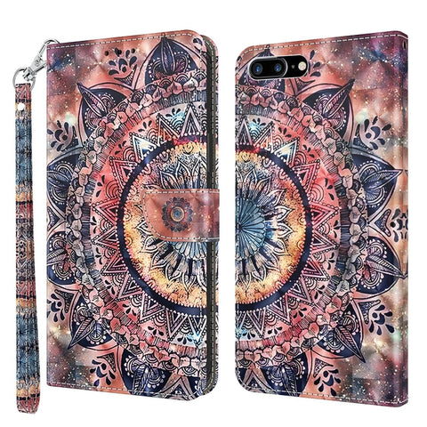 3D Painted Leather Phone Case, For iPhone SE 2022 / SE 2020 / 8 / 7, For iPhone XR, For iPhone 8 Plus / 7 Plus