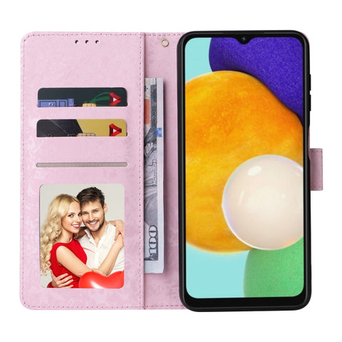 Bronzing Painting RFID Leather Case, For Samsung Galaxy A13 4G / 5G, For Samsung Galaxy A12, For Samsung Galaxy S8 Plus