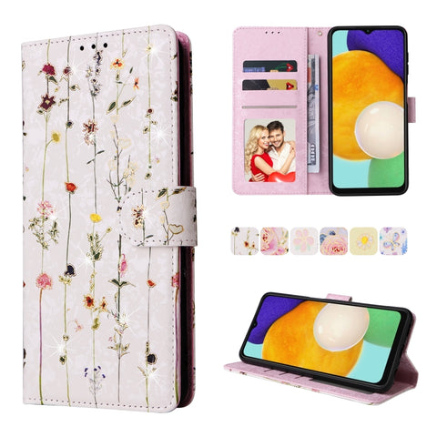 Bronzing Painting RFID Leather Case, For Samsung Galaxy A13 4G / 5G, For Samsung Galaxy A12, For Samsung Galaxy S8 Plus