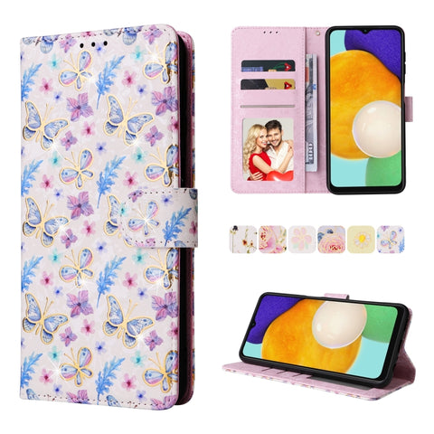 Bronzing Painting RFID Leather Case, For Samsung Galaxy A13 4G / 5G, For Samsung Galaxy A12, For Samsung Galaxy S8 Plus