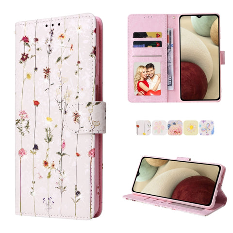 Bronzing Painting RFID Leather Case, For Samsung Galaxy A13 4G / 5G, For Samsung Galaxy A12, For Samsung Galaxy S8 Plus