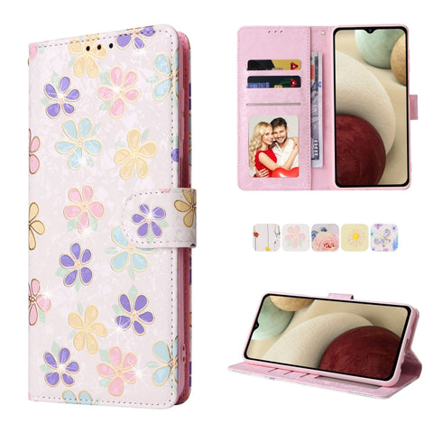 Bronzing Painting RFID Leather Case, For Samsung Galaxy A13 4G / 5G, For Samsung Galaxy A12, For Samsung Galaxy S8 Plus