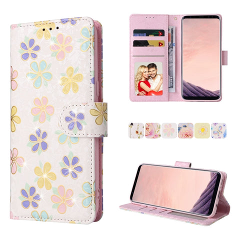 Bronzing Painting RFID Leather Case, For Samsung Galaxy A13 4G / 5G, For Samsung Galaxy A12, For Samsung Galaxy S8 Plus
