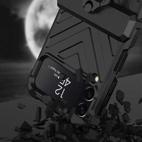 GKK Sliding Camshield Magnetic Armor Flip Phone Case with Ring Holder, For Samsung Galaxy Z Flip4