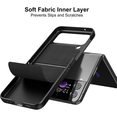 Carbon Fiber Texture Leather Folded Phone Case, For Samsung Galaxy Z Flip4, For Samsung Galaxy Z Flip3 5G