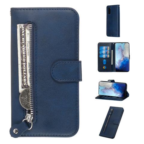 Fashion Calf Texture Zipper Horizontal Flip Leather Case with Stand & Card Slots & Wallet Function, For Galaxy S20 Ultra, For Galaxy S20, For Galaxy S20+
