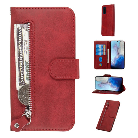 Fashion Calf Texture Zipper Horizontal Flip Leather Case with Stand & Card Slots & Wallet Function, For Galaxy S20 Ultra, For Galaxy S20, For Galaxy S20+