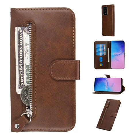 Fashion Calf Texture Zipper Horizontal Flip Leather Case with Stand & Card Slots & Wallet Function, For Galaxy S20 Ultra, For Galaxy S20, For Galaxy S20+
