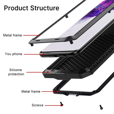 Shockproof Waterproof Silicone + Zinc Alloy Protective Case, For Galaxy S20, For Galaxy S20+, For Galaxy S20 Ultra