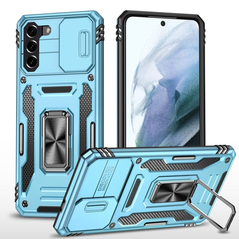 Armor PC + TPU Camera Shield Phone Case, For Samsung Galaxy S22 5G, For Samsung Galaxy S22+ 5G, For Samsung Galaxy S22 Ultra 5G