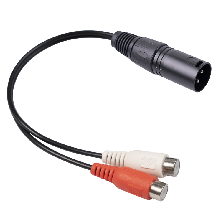 3713 3pin XLR Male to 2 x RCA Female Audio Cable, Length: 20cm, XLR M to 2 x RCA F