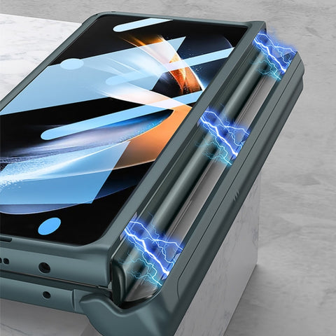 GKK Integrated Magnetic Armor Flip Phone Case With Pen Box, For Samsung Galaxy Z Fold4
