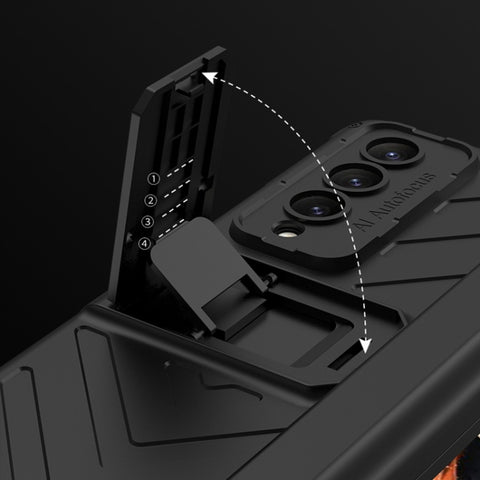 GKK Integrated Magnetic Armor Flip Phone Case With Pen Box, For Samsung Galaxy Z Fold4