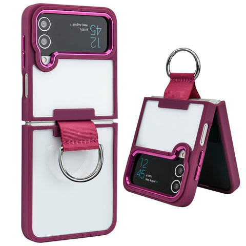 Shield Transparent TPU + PC Phone Case with Ring, For Samsung Galaxy Z Flip4